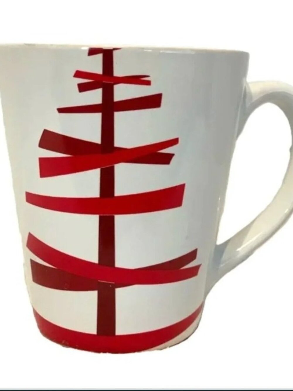 Starbucks 2012 Christmas Collector Mug Holiday Red Stick Tree White 12 oz